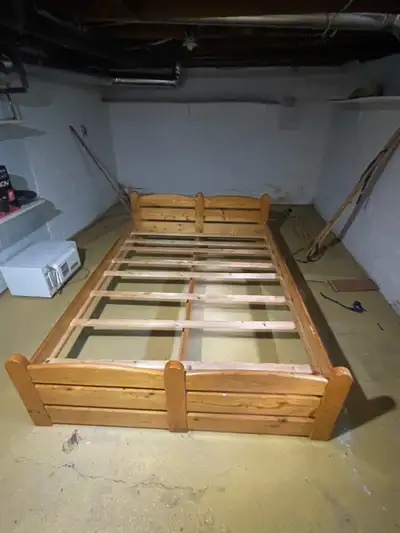 handmade wooden bedframe, View more