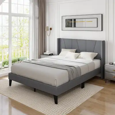 king Size upholstered platform bed with large storage is perfect for your bedroom. Superior comfort...