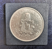 * 1964 Bermuda 1 Crown Silver Coin Uncirculated