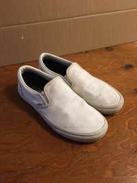 Vans Slip On White Leather Shoes