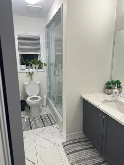 bedroom with private washroom