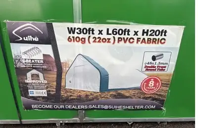 BRAND NEW !!!Double Truss STORAGE SHELTER 30' X 60' X 20', View more