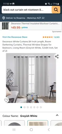 2 pack Blackout curtains 84 inches long