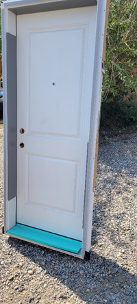 32x80 in Two Panel Fiberglass Prehung Exterior Door RH