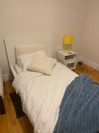 IKEA twin bed & table de nuit 
