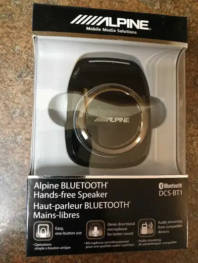Listen up, music aficionados! I'm selling an Alpine Bluetooth hands-free speaker, the DCS-BT1 model,...