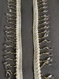 Trim With Faux Crystal Beaded Tassels 