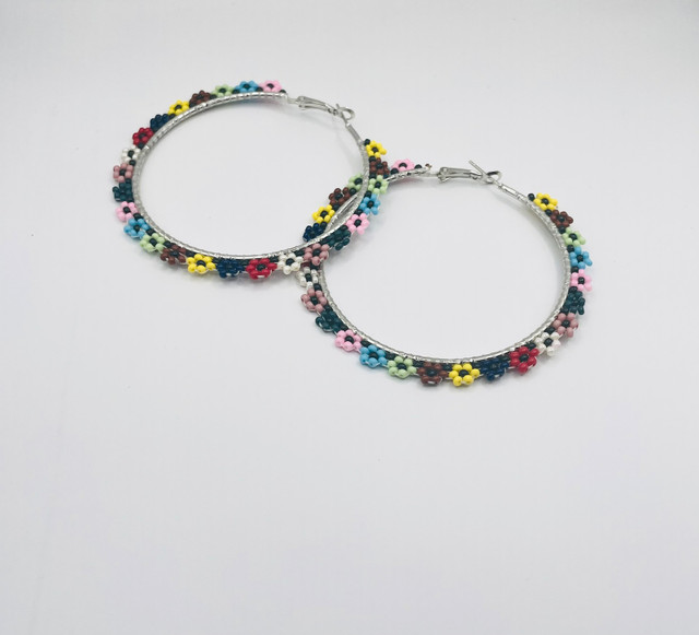 2.5” Beaded Hoop Earrings  in Jewellery & Watches in Saint John - Image 3