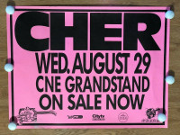 Cher Heart of Stone Tour Hot Pink 18" x 23" Original Poster-1990