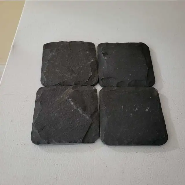 Set of 4 Square Slate Coasters- Used for staging Retail $19.99