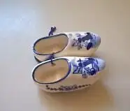 Vintage Delfts Blue Hand Painted Miniature Dutch Shoes / Clogs, View more