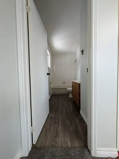 A 2 bedroom, 2 bathroom unit in a fourplex for rent.