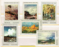 USSR )ex-RUSSIE COMMUNISTE). Set de 6 timbres ART RUSSE, PAYSAGE