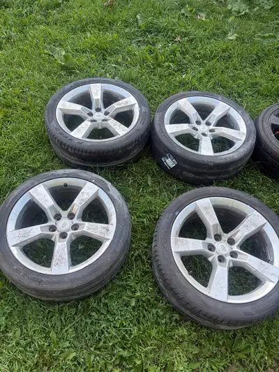 Used on my 09 G8 GT. Wheels have some curb rash and tires are all corded.