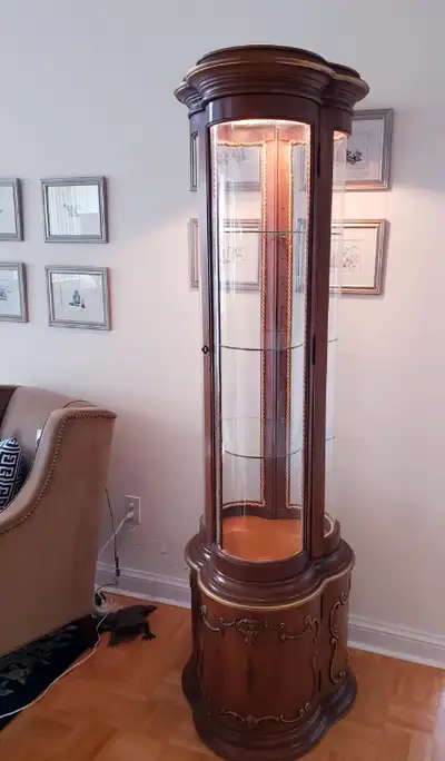 Antique Walnut Curio Cabinet, View more