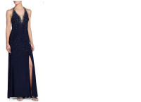 Laura Blue Dress - Jersey Sequined Low Back