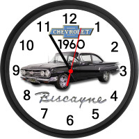 1960 Chevrolet Biscayne (Black Diamond) Custom Wall Clock - New