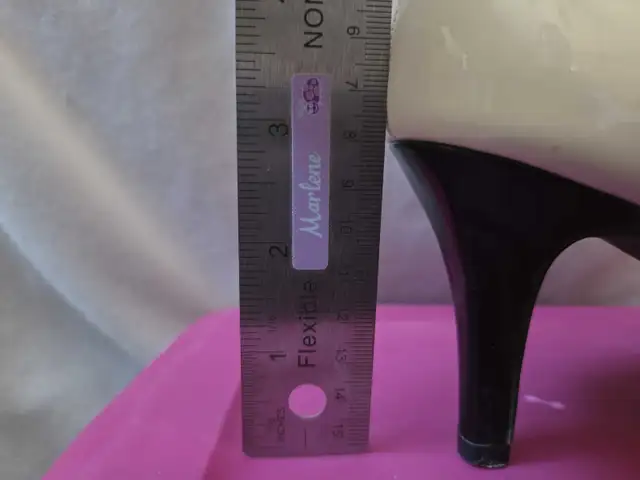 Patented Leather Off White & Black High Heels in Women's - Shoes in Edmonton - Image 11