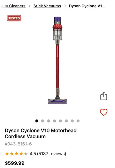 Dyson Cyclone V10 Motorhead Vacuum, View more