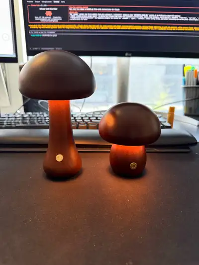 Wood Mushroom Lamps – Warm Ambient Lamps (Set or Individual), View more