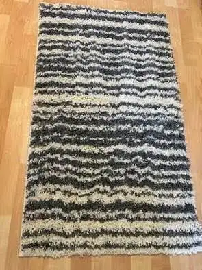 Shag rug $65, 3’x5’ grey white pattern carpet + more, View more