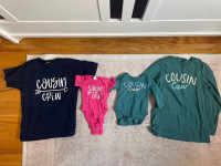 Cousin Crew T-Shirts & Onesies, like new 