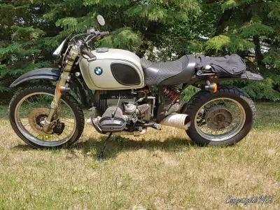 1992 BMW R100GSPD custom scrambler, inverted forks, vintage fuel tank, 4" longer custom swingarm., c...