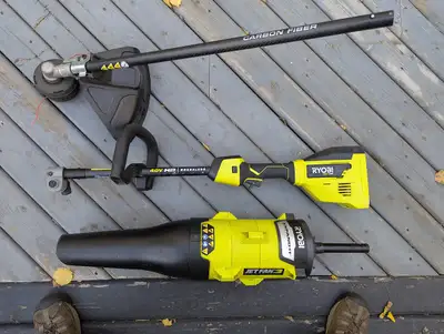Ryobi 40 Volt Brushless HP Expand-It Trimmer and Leaf Blower, View more