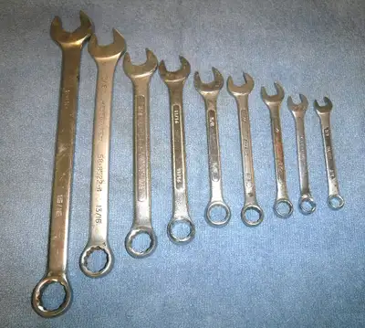For sale is a Set of Standard Combination Wrenches (3/8" to 15/16") as shown in the picture. Not all...