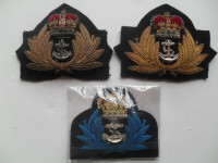 RCN Naval Officers Cap Badges, 1960's gold embroidered