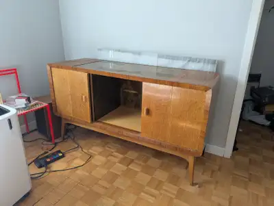 Mid-Century Modern credenza sideboard bar cabinet., View more