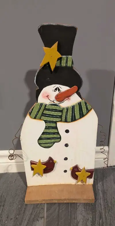 Wooden Snowman 21 Inches Tall, View more