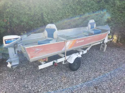 Good condition Springbok 14' boat & trailer Princecraft/Alcan boat manufacturer Evinrude 9.5hp motor...