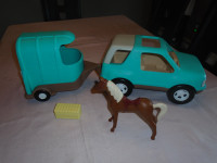 Little Tikes vintage SUV, remorque chevaux , Cheval, foin, truck