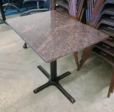 34" x 24" Granite Tables With Metal Bases - 8 Available, View more
