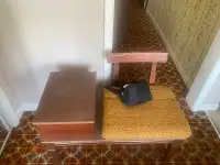 Small bench with attached table