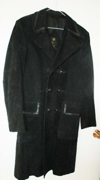 Men’s Vintage Black Suede Leather coat Brand: Jeno de Paris
