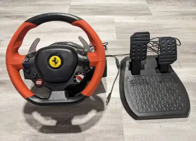 Thrustmaster Ferrari 458 Spider Racing Steering Wheel/Brake Pedal Set. Works with Xbox One and Xbox...