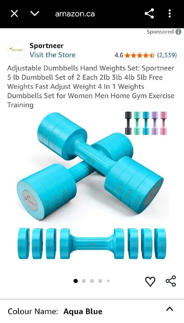 Sportneer Dumbbell Set in Exercise Equipment in Markham / York Region - Image 2