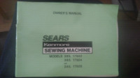 Kenmore 385.17922/24/26 owners sewing machine manual.