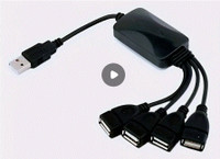 USB 2.0 Male to 4 Ports USB 2.0 Female Splitter Adapter Cable -