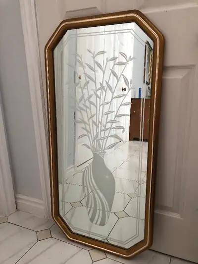 Vintage Floral Vase Mirror 19.5x39.5”, View more
