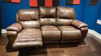 Leather couch with recliner