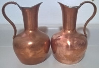 Vintage Copper Pitcher/ Vase with Braided Handles - West Germany