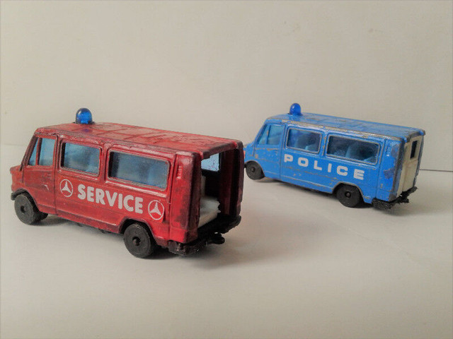 2 Vintage Mercedes Police Vans 1980s in Toys & Games in City of Toronto
