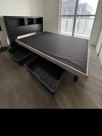 Queen bed frame with storage (+ optional headboard and mattress)