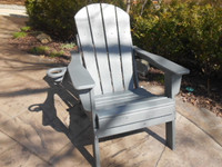 UCMDA Folding Adirondack Chair; Grey; HDPE Plastic; New