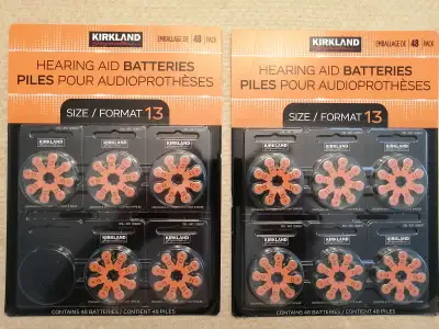 Piles zinc-air pour prothèses auditives (sans mercure) Marque: Kirkland Signature Format: 13 Quantit...