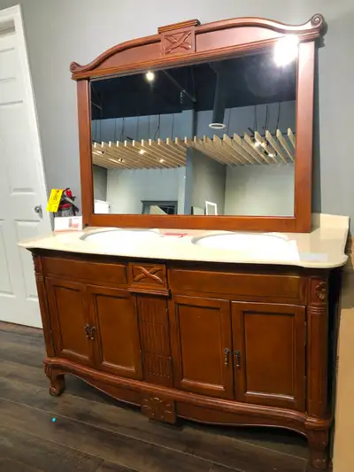 59” Solid Oak Vanity Combo (Cabinet + Top + Mirror) $988+HST, View more