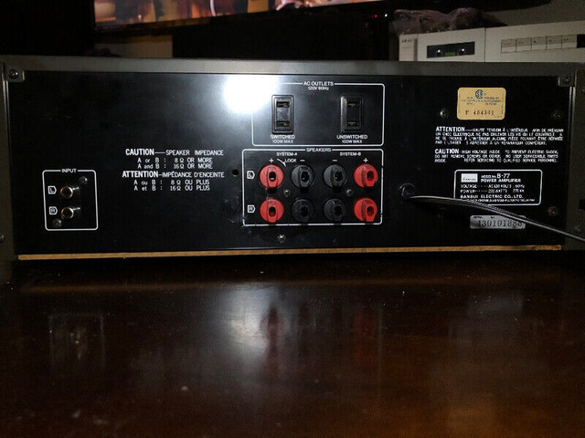 Sansui B-77 stereo power amplifie dans Chaînes stéréo  à Ville de Québec - Image 2